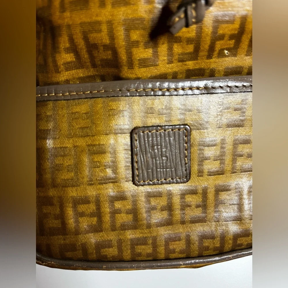 Fendi Tan and Brown Logo Crossbody Bag - Picture 2 of 13